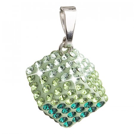 Prívesok so Swarovski Elements zelená kocka 34082.3 Emerald