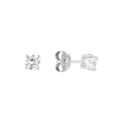 Strieborné náušnice kôstky s okrúhlym zirkónom 11530.1 crystal