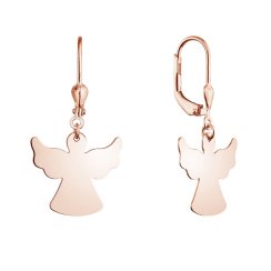 Pozlátené strieborné náušnice anjeli 61133 rose gold