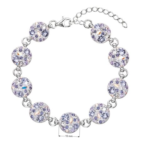 Strieborný náramok so Swarovski kryštálmi fialový 33048.3 Violet