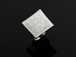 Prsteň sa Swarovski Elements štvorec Biely