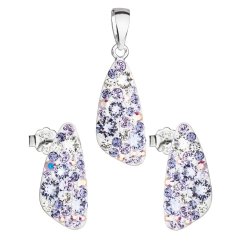Sada šperků s krystaly Swarovski náušnice a přívěsek fialový 39167.3 Violet