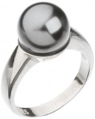 Prsteň šedá perla so Swarovski Elements 35022.3 Grey 10 mm