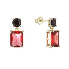 Pozlacené náušnice s barevnými zirkony 11792.3