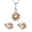 Sada šperkov s kryštálmi Swarovski náušnice, retiazka a prívesok hnedej oranžovej okrúhle 39352.3 Lt. Colorado Topaz