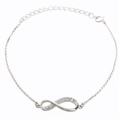 Stříbrný náramek čirý se Swarovski Elements Nekonečno Krystal