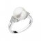 Stříbrný prsten s bílou říční perlou 25002.1 Bílá