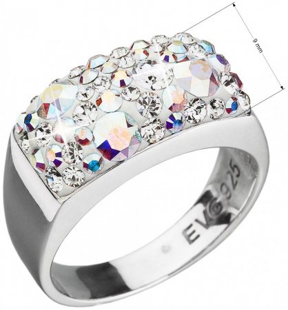 Stříbrný prsten s krystaly Swarovski ab efekt 35014.2 AB