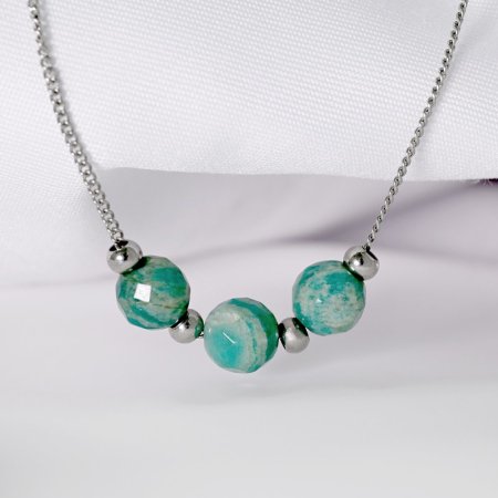 Náhrdelník s amazonitem 42036.3 ocel