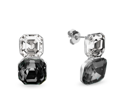 Náušnice šedej sa Swarovski Elements Imperial Duo KT44802CSN Silver Night