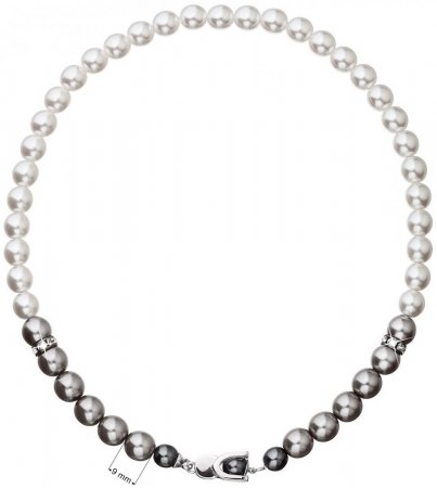 Perlový náhrdelník šedý 32043.3 White - grey