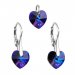 Sada šperků s krystaly Swarovski náušnice a přívěsek modrá srdce 39003.5 Heliotrope