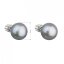 Strieborné náušnice kôstky so šedou riečnou perlou 21004.3 Grey 8 mm