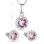 Sada šperkov s kryštálmi Swarovski náušnice, retiazka a prívesok ružové okrúhle 39352.3 Light Rose