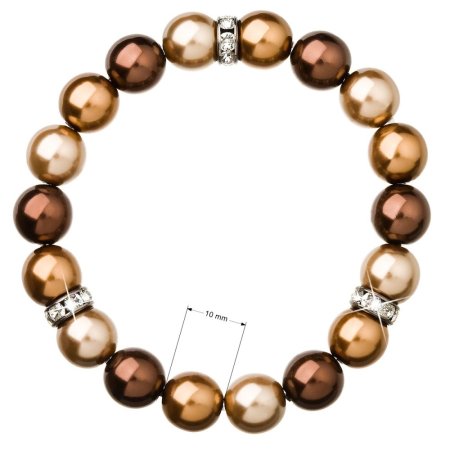 Náramok so Swarovski Elements hnedá perla 33061.3 Brown