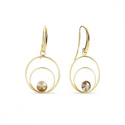 Náušnice zlaté so Swarovski Elements Glory KWODG1122SS29GS Golden Shadow