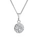 Strieborný náhrdelník so Swarovski kryštálmi okrúhly biely 32086.1 Kryštál