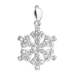 Strieborný prívesok s kryštálmi Swarovski biela vločka 34221.1 Krystal