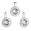 Sada šperkov s kryštálmi Swarovski náušnice a prívesok fialovej okrúhle 39107.3 Violet