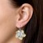 Strieborné náušnice visiace s kryštálmi Swarovski AB efekt kytička 31130.2 AB