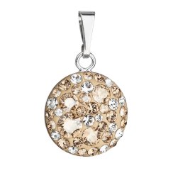 Stříbrný přívěsek s krystaly Swarovski zlatý kulatý 34225.5 Gold