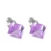 Náušnice se Swarovski Elements fialová kostka Violet 8 mm