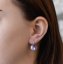 Strieborné náušnice visiace s kryštálmi Swarovski fialové okrúhle 31106.3 Violet