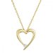 Pozlátený strieborný náhrdelník srdca s jedným zirkónikom 12053.1 Au plating