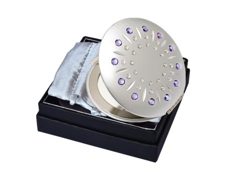 Kosmetické kapesní zrcátko se Swarovski Elements sun fialové  EL-01.61 Violet