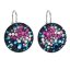 Stříbrné náušnice visací s krystaly Swarovski mix barev kulaté 31161.4 Galaxy