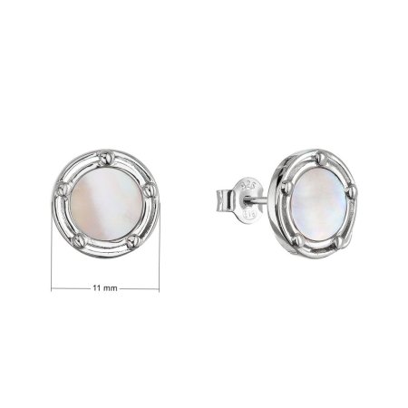 Strieborné náušnice s ružovou perleťou 11727.3