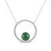 Strieborný náhrdelník zelený so Swarovski Elements Orbita NCD1122SS47EM Emerald