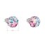 Strieborné náušnice pecka s kryštálmi Swarovski mix farieb okrúhle 31336.3 Water Lilly