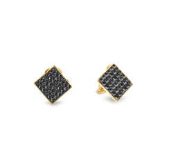 Náušnice šedé se Swarovski Elements Kingdom Karo KLGFMK6SN Silver Night