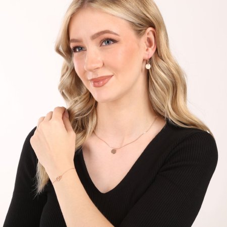 Pozlátený strieborný prívesok placička 64092 rose gold