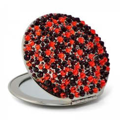 Kosmetické kapesní zrcátko se Swarovski Elements Corals V Červené