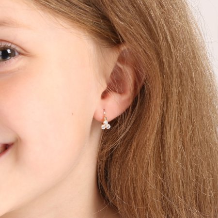 Zlaté 14 karátové náušnice se zirkony 91Z00070