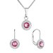 Sada šperků s krystaly Swarovski náušnice a přívěsek růžové kulaté 39109.3 Lt. rose