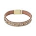 Náramek světle hnědý textilní 53008.3 gold