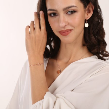 Pozlacený stříbrný ROSE náramek kroužek 63013 rose