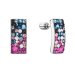 Strieborné visiace náušnice so Swarovski kryštálmi ružový a modrý obdĺžnik 31303.4 Galaxy