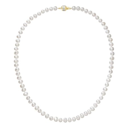 Perlový náhrdelník z říčních perel se zapínáním ze 14 karátového zlata 922001.1/9266A bílý