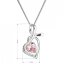 Strieborný náhrdelník so Swarovski kryštálmi srdce ružové 32071.3 Light Rose