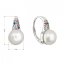 Stříbrné náušnice visací s bílou říční perlou a multi zirkony 21070.3 Multi