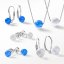 Strieborné náušnice kôstky so syntetickým opálom modré okrúhle 11246.3 Blue s. Opal