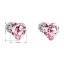 Strieborné náušnice pecka s kryštálmi Swarovski ružové srdce 31139.3 Rose