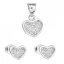 Sada šperků se zirkonem náušnice a přívěsek bílé srdce 19011.1