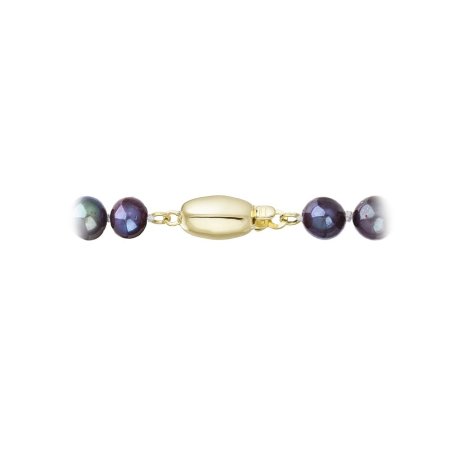 Perlový náhrdelník z říčních perel se zapínáním ze 14 karátového zlata 922001.3/9271A dk.peacock
