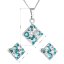 Sada šperků s krystaly Swarovski náušnice, řetízek a přívěsek modrý kosočtverec 39126.3 Turquoise