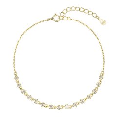 Pozlacený stříbrný náramek s malými zirkony 13031.1